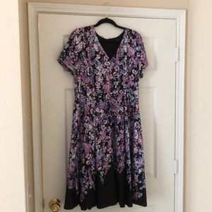 Black with shades of purple and blue short dress